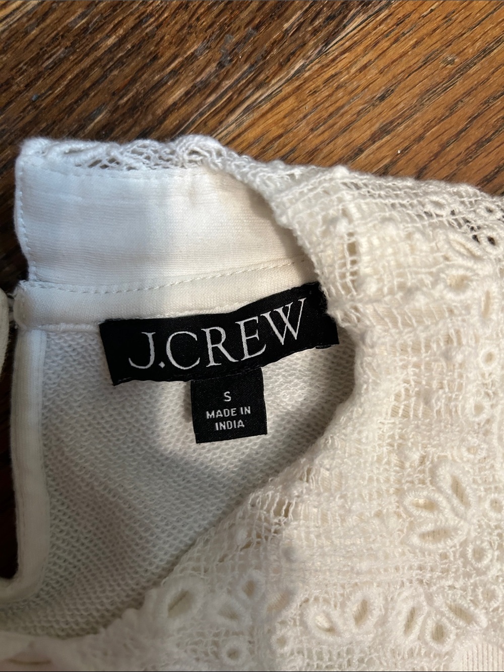 J. Crew White Lace-Collar lightweight Sweatshirt - Picture 2 of 11